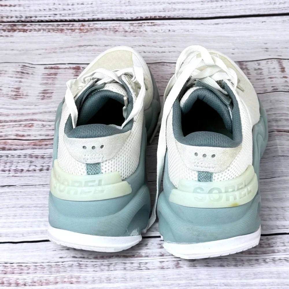 Sorel Kinetic Impact Lace Sneakers Sea Salt Sage Green NL4700-125 Womens 7.5 - Picture 3 of 8